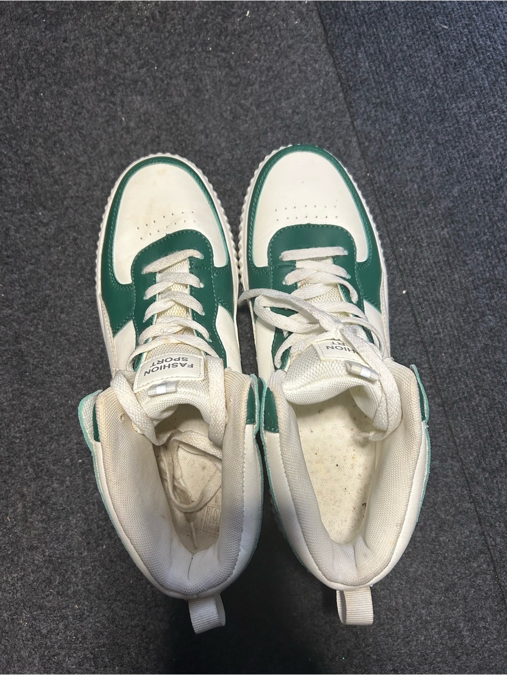 White and Green High Top Sneakers